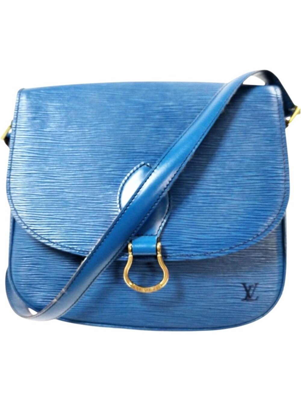 (L6) Louis Vuitton Crossbody Bag Blue Epi Leather